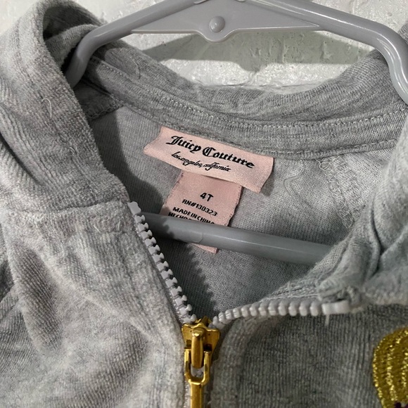 Juicy Couture Kids Gray Velour Track Suit Zip Up Jacket - Picture 8 of 8